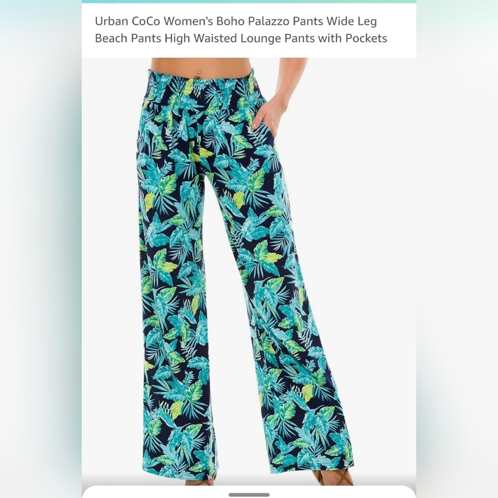 BOHO PALAZZO Pants wide leg high waist lounge size XL